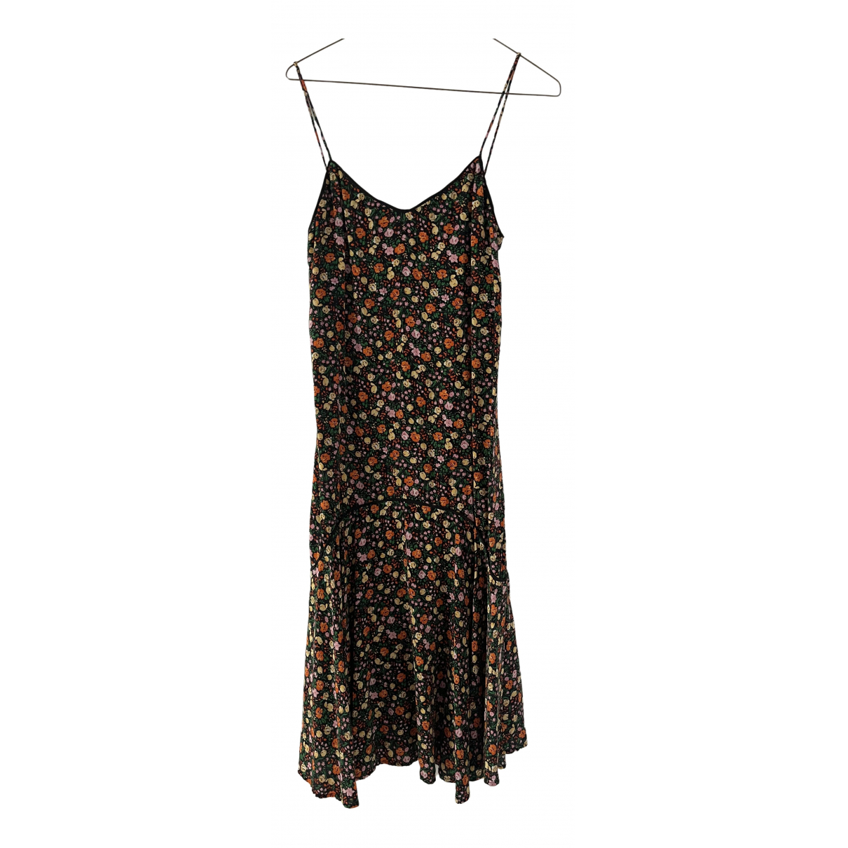 Silk mid-length dress Ganni Multicolour 